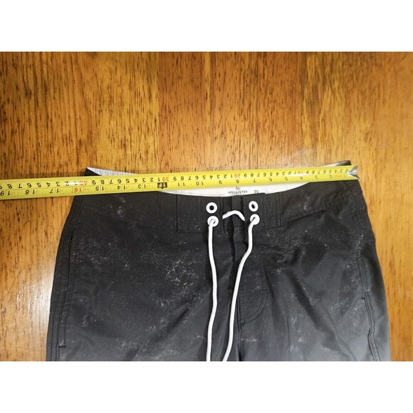 Hollister Men’s 30 Board Shorts Swim Trunks Black White Ombre Speckle EUC - Picture 7 of 11